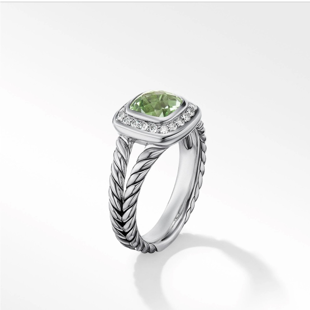 Petite Albion. Ring in Sterling Silver with Prasiolite and Pavé Diamonds - Picture 2 of 2